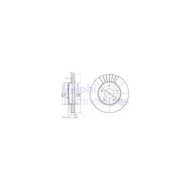 Jeu de 2 disques de frein avant DELPHI BG3816C