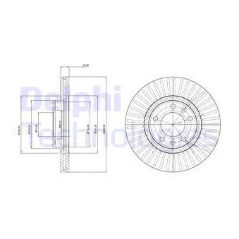 Jeu de 2 disques de frein avant DELPHI BG3835C