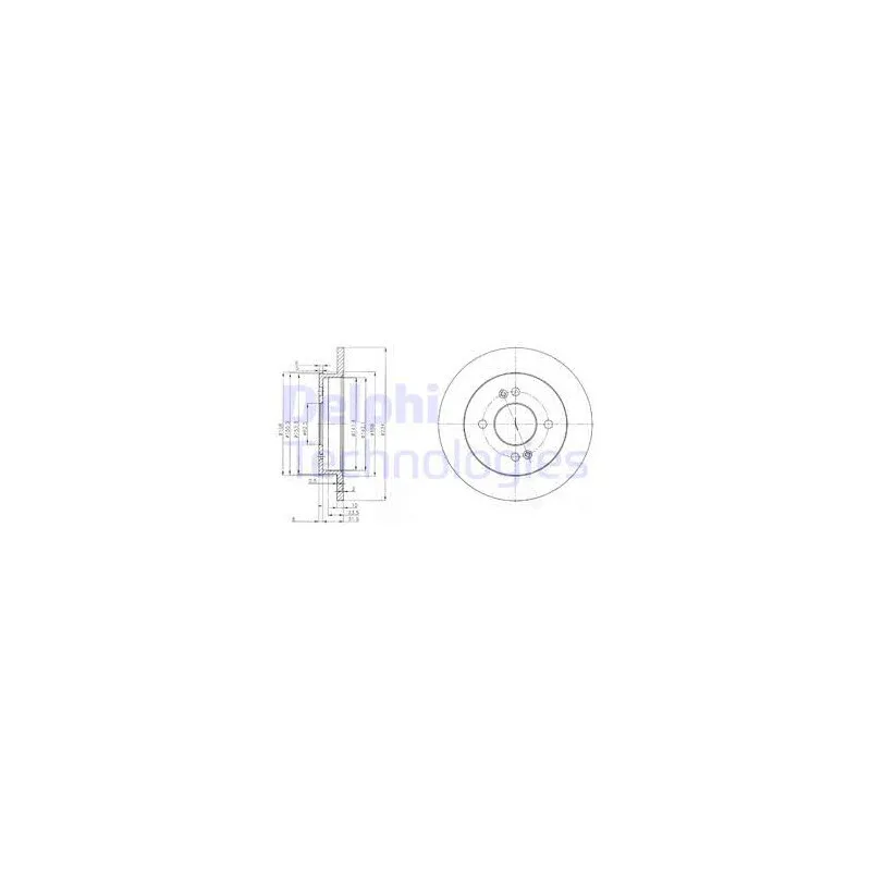 Jeu de 2 disques de frein arrière DELPHI BG3981C