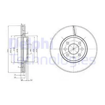 Jeu de 2 disques de frein avant DELPHI BG3989C