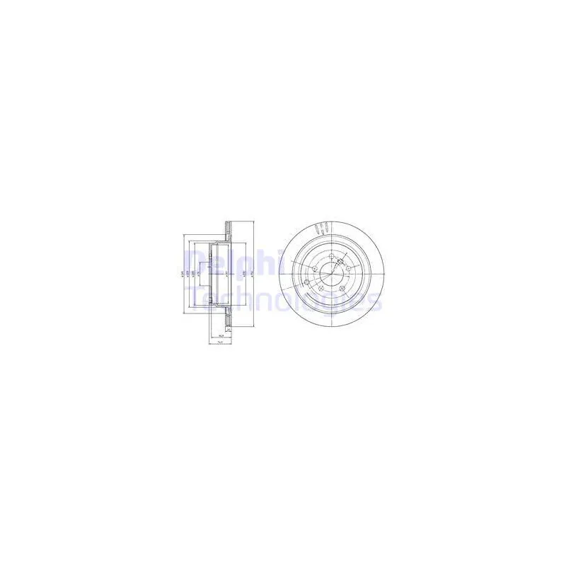 Jeu de 2 disques de frein arrière DELPHI BG4021C