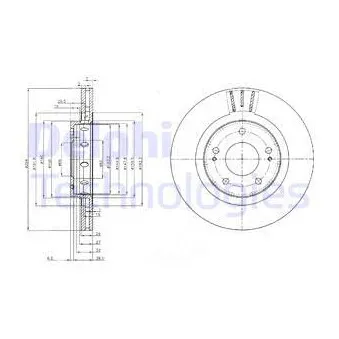 Jeu de 2 disques de frein avant DELPHI BG4038C