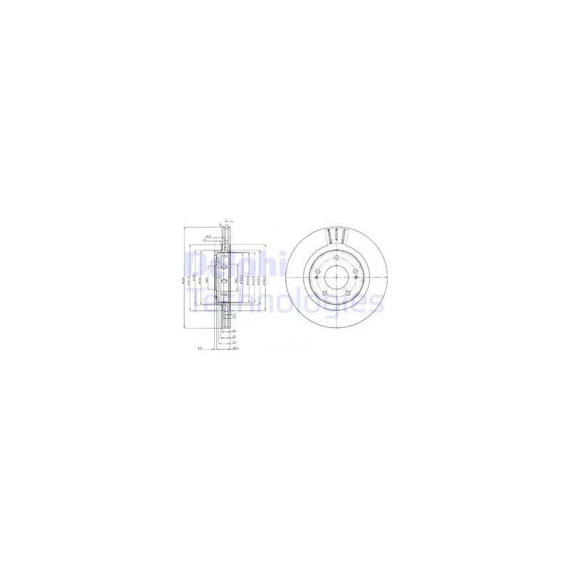 Jeu de 2 disques de frein avant DELPHI BG4038C
