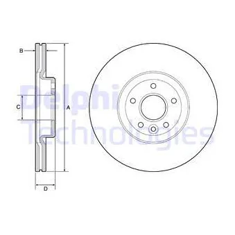 Jeu de 2 disques de frein avant DELPHI BG4056C