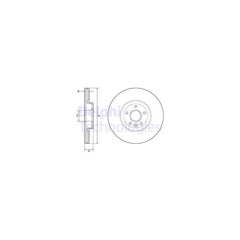 Jeu de 2 disques de frein avant DELPHI BG4056C