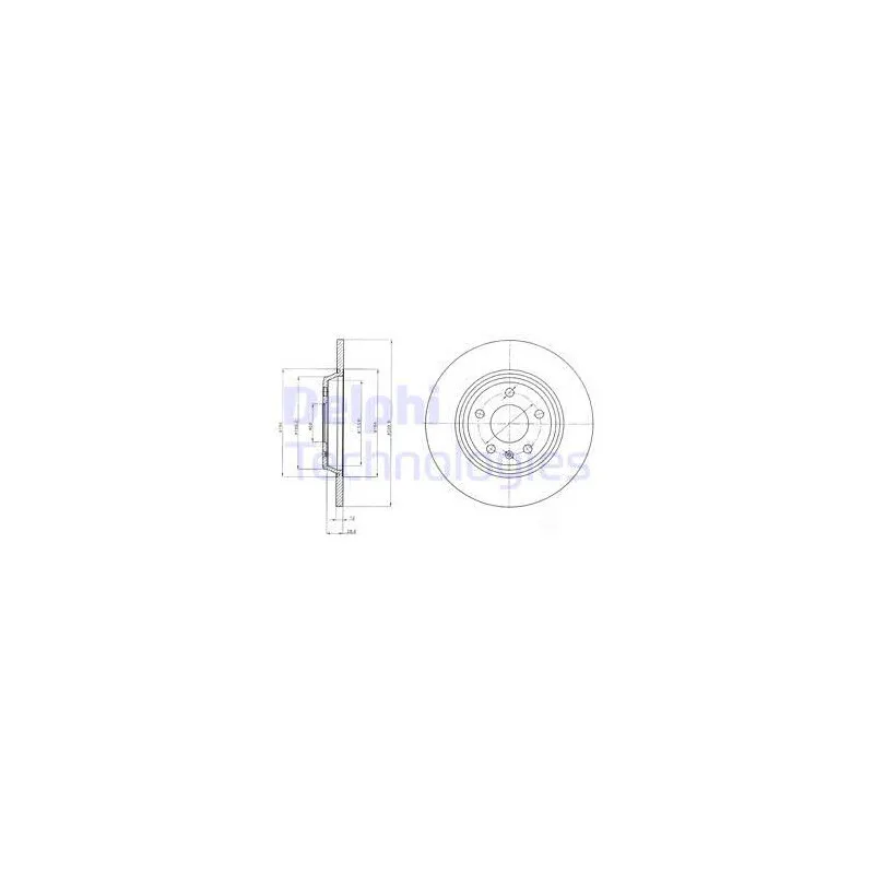 Jeu de 2 disques de frein arrière DELPHI BG4081C