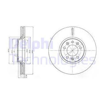Jeu de 2 disques de frein avant DELPHI BG4083C