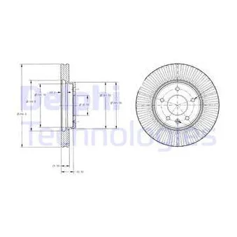 Jeu de 2 disques de frein avant DELPHI BG4092C
