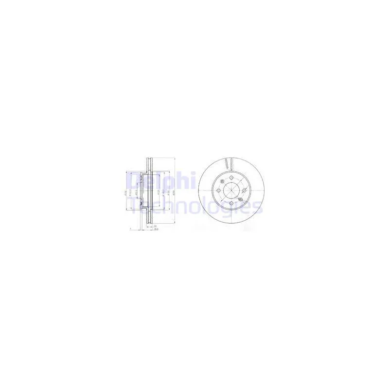 Jeu de 2 disques de frein avant DELPHI BG4096C