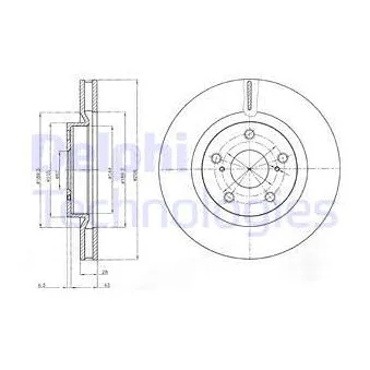 Jeu de 2 disques de frein avant DELPHI BG4114C