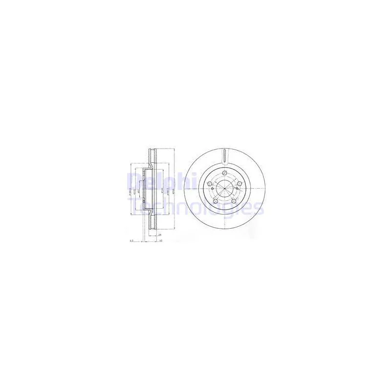 Jeu de 2 disques de frein avant DELPHI BG4114C