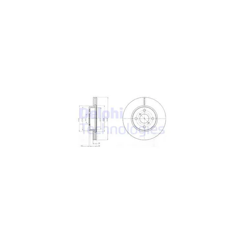 Jeu de 2 disques de frein avant DELPHI BG4116C