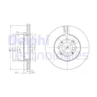 Jeu de 2 disques de frein avant DELPHI BG4148C