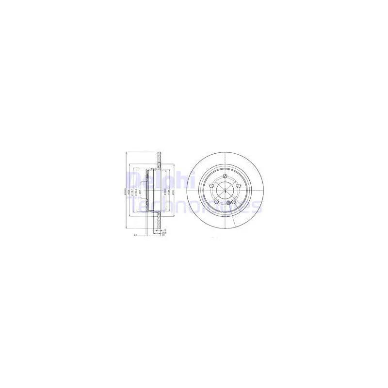 Jeu de 2 disques de frein arrière DELPHI BG4153C