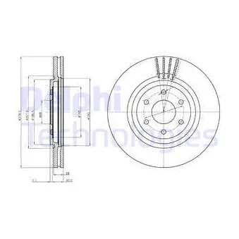 Jeu de 2 disques de frein avant DELPHI BG4176C