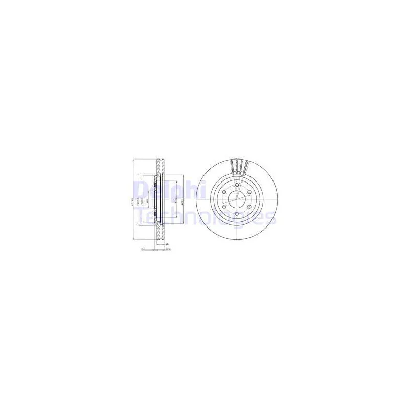 Jeu de 2 disques de frein avant DELPHI BG4176C