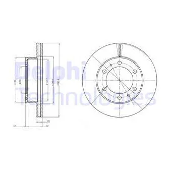 Jeu de 2 disques de frein avant DELPHI BG4211C