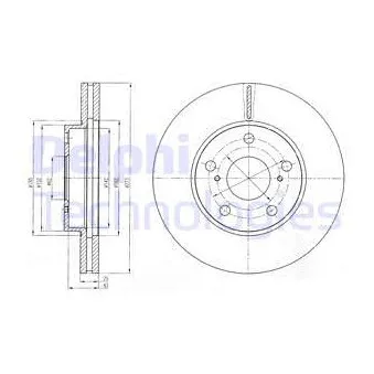 Jeu de 2 disques de frein avant DELPHI BG4234C