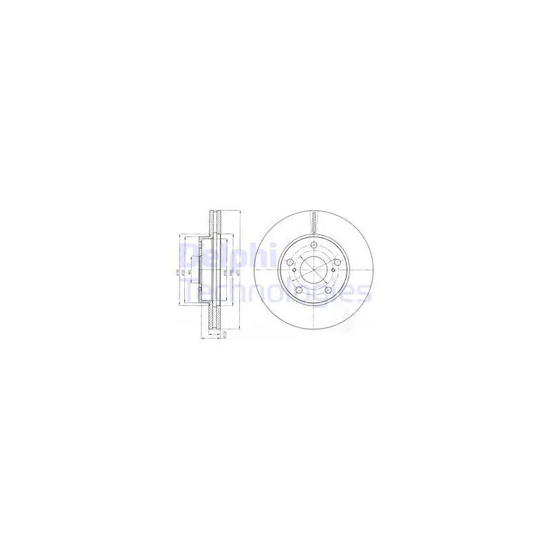 Jeu de 2 disques de frein avant DELPHI BG4234C