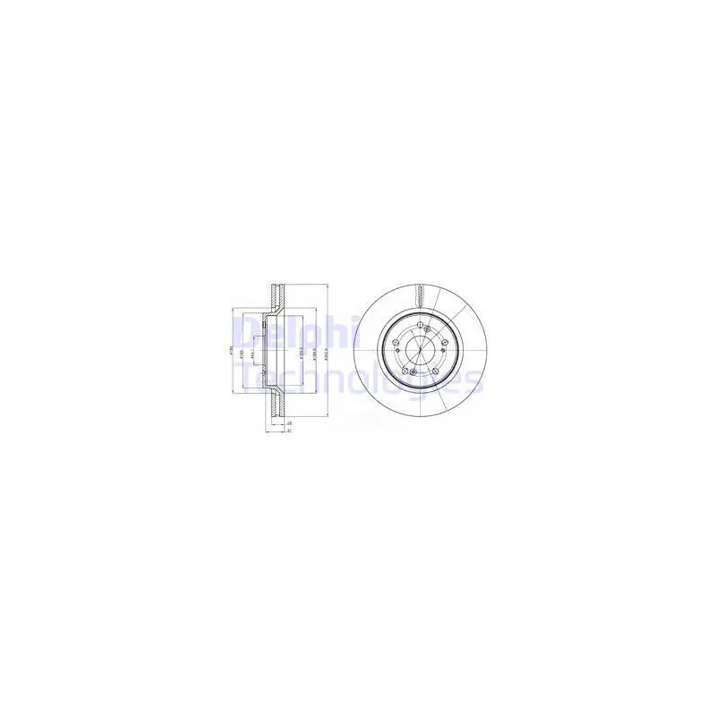 Jeu de 2 disques de frein avant DELPHI BG4250C