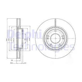 Jeu de 2 disques de frein avant DELPHI BG4251C
