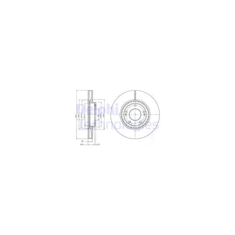 Jeu de 2 disques de frein avant DELPHI BG4251C