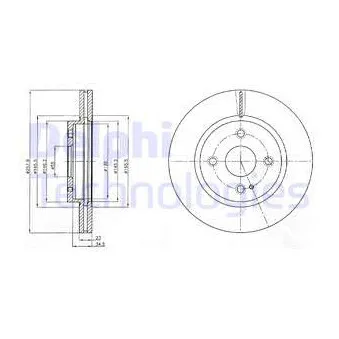 Jeu de 2 disques de frein avant DELPHI BG4254C