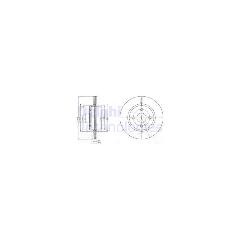 Jeu de 2 disques de frein avant DELPHI BG4254C