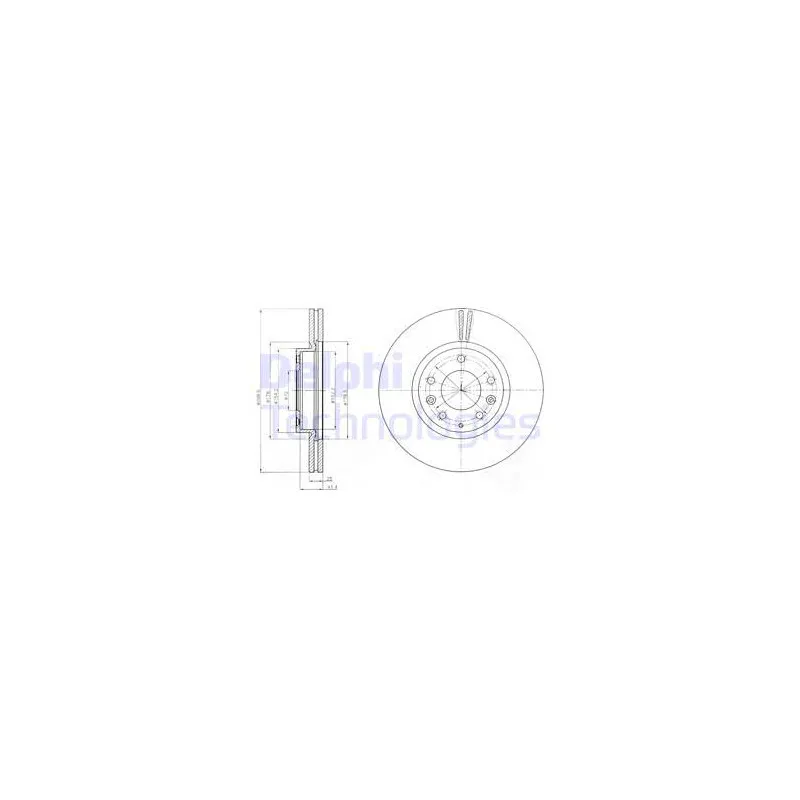 Jeu de 2 disques de frein avant DELPHI BG4255C