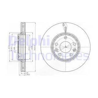 Jeu de 2 disques de frein avant DELPHI BG4264C