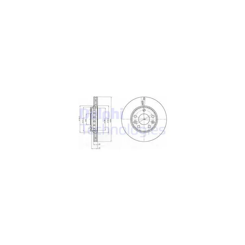 Jeu de 2 disques de frein avant DELPHI BG4265C