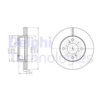 Jeu de 2 disques de frein avant DELPHI BG4271C