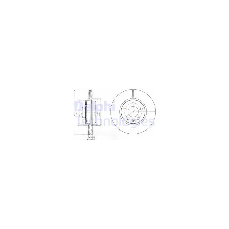 Jeu de 2 disques de frein avant DELPHI BG4278C