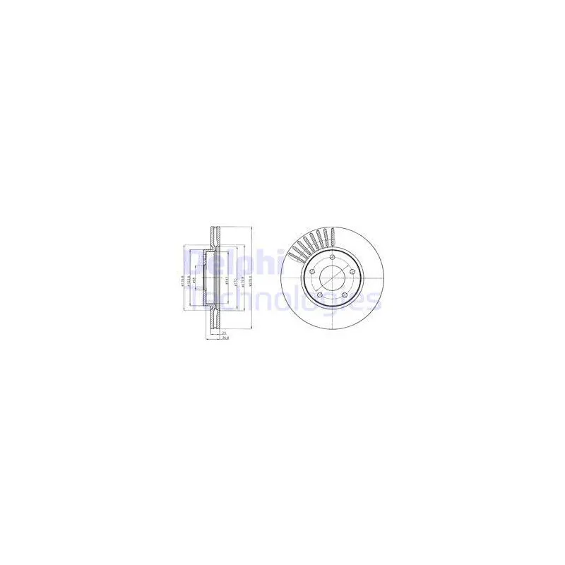 Jeu de 2 disques de frein avant DELPHI BG4282C