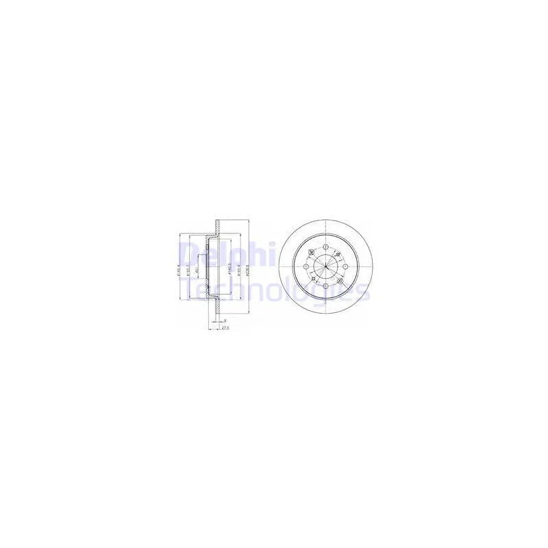 Jeu de 2 disques de frein arrière DELPHI BG4334C