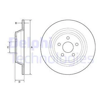 Jeu de 2 disques de frein arrière DELPHI BG4782C