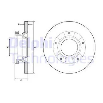 Jeu de 2 disques de frein arrière DELPHI BG4784C