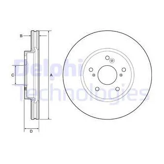 Jeu de 2 disques de frein avant DELPHI BG4785C