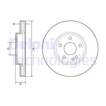 Jeu de 2 disques de frein avant DELPHI BG4788C