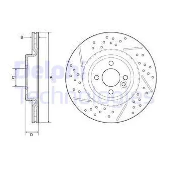 Jeu de 2 disques de frein avant DELPHI BG4789C