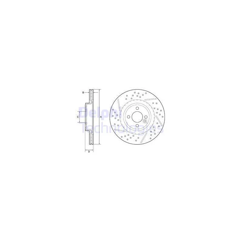 Jeu de 2 disques de frein avant DELPHI BG4789C
