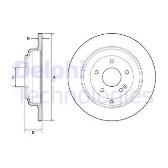 Jeu de 2 disques de frein arrière DELPHI BG4793C