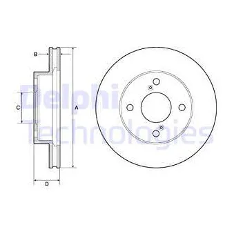 Jeu de 2 disques de frein avant DELPHI BG4810C