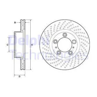 Disque de frein avant gauche DELPHI BG4813C