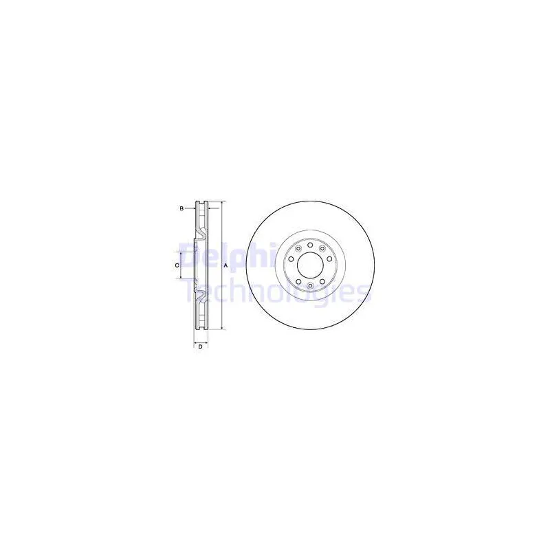 Jeu de 2 disques de frein avant DELPHI BG4814C