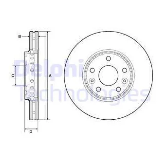 Jeu de 2 disques de frein avant DELPHI BG4815C
