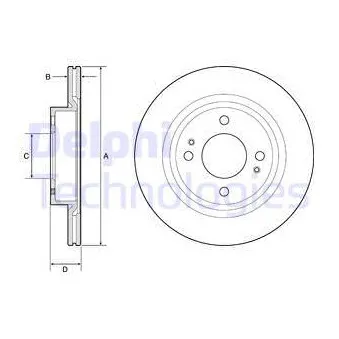 Jeu de 2 disques de frein avant DELPHI BG4830C
