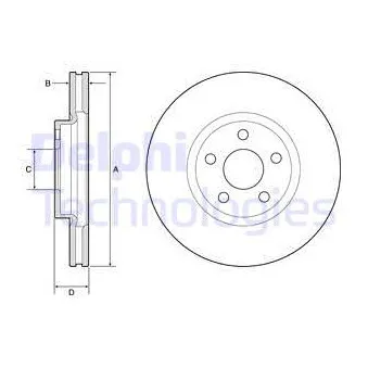 Jeu de 2 disques de frein avant DELPHI BG4918C