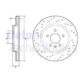 Jeu de 2 disques de frein arrière DELPHI BG4923C