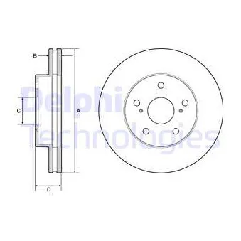 Jeu de 2 disques de frein avant DELPHI BG4926C